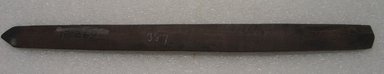 Ainu. <em>Long Straight Prayer Stick</em>. Wood, 7/8 x 12 5/8 in. (2.3 x 32 cm). Brooklyn Museum, Gift of Herman Stutzer, 12.269. Creative Commons-BY (Photo: Brooklyn Museum, CUR.12.269_bottom.jpg)