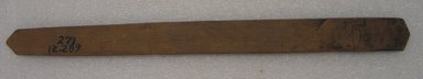 Ainu. <em>Long Straight Prayer Stick</em>. Wood, 1 1/8 x 13 5/16 in. (2.8 x 33.8 cm). Brooklyn Museum, Gift of Herman Stutzer, 12.289. Creative Commons-BY (Photo: Brooklyn Museum, CUR.12.289_bottom.jpg)