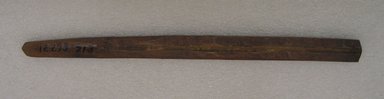 Ainu. <em>Long Straight Prayer Stick</em>. Wood, 13/16 x 11 7/8 in. (2 x 30.1 cm). Brooklyn Museum, Gift of Herman Stutzer, 12.293. Creative Commons-BY (Photo: Brooklyn Museum, CUR.12.293_bottom.jpg)