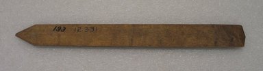 Ainu. <em>Prayer Stick</em>. Wood, 12 5/16 x 1 1/4 x 12 3/8 in. (31.3 x 3.2 x 31.4 cm). Brooklyn Museum, Gift of Herman Stutzer, 12.331. Creative Commons-BY (Photo: Brooklyn Museum, CUR.12.331_bottom.jpg)