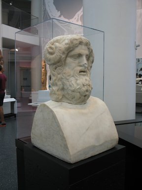  <em>Serapis</em>, 30 B.C.E.–395 C.E. Marble, 25 x 14 1/2 x 14 1/2 in., 260.5 lb. (63.5 x 36.8 x 36.8 cm, 118.16kg). Brooklyn Museum, Gift of Robert B. Woodward, 13.1070. Creative Commons-BY (Photo: Brooklyn Museum, CUR.13.1070_connectingcultures_2015.jpg)