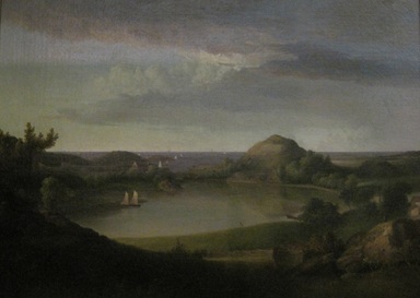 Thomas Doughty (American, 1793–1856). <em>Harbor Landscape</em>, 1834. Oil on canvas, 26 1/4 x 35 15/16 in. (66.6 x 91.3 cm). Brooklyn Museum, Caroline H. Polhemus Fund, 14.571 (Photo: Brooklyn Museum, CUR.14.571.jpg)