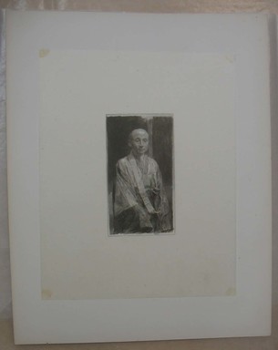 John Henry Ellsworth Whitney (American, 1840-1891). <em>[Untitled] (Three Quarter View of a Monk)</em>. Wood engraving, image: 4 7/16 x 2 7/16 in. (11.3 x 6.2 cm). Brooklyn Museum, Cary Library Fund, 14.743.2 (Photo: Brooklyn Museum, CUR.14.743.2.jpg)