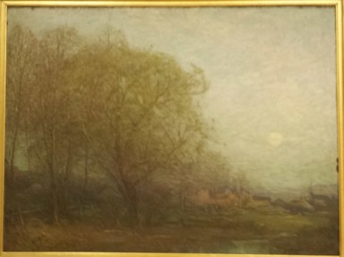 Charles Melville Dewey (American, 1849–1937). <em>Evening Landscape (End of Sunset, Amagansett from the fields)</em>. Oil, 42 × 52 in. (106.7 × 132.1 cm). Brooklyn Museum, Bequest of Charles A. Schieren, 15.321 (Photo: Brooklyn Museum, CUR.15.321.jpg)