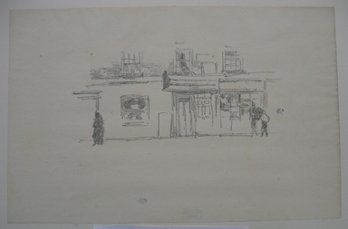 James Abbott McNeill Whistler (American, 1834–1903). <em>Chelsea Shops</em>, 1888. Lithograph, 8 x 12 3/16 in. (20.3 x 31 cm). Brooklyn Museum, Gift of the Rembrandt Club, 15.381 (Photo: Brooklyn Museum, CUR.15.381.jpg)