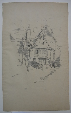 James Abbott McNeill Whistler (American, 1834–1903). <em>Gabled Roofs, Vitre</em>, 1893. Lithograph, irregular: 13 x 8 1/8 in. (33 x 20.6 cm). Brooklyn Museum, Gift of the Rembrandt Club, 15.387 (Photo: Brooklyn Museum, CUR.15.387.jpg)