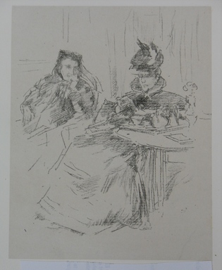 James Abbott McNeill Whistler (American, 1834–1903). <em>Afternoon Tea</em>, 1897. Lithograph, Sheet: 12 1/8 x 10 7/16 in. (30.8 x 26.5 cm). Brooklyn Museum, Gift of the Rembrandt Club, 15.422 (Photo: Brooklyn Museum, CUR.15.422.jpg)