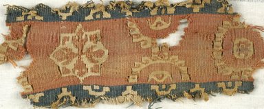 Coptic. <em>Band Fragment with Medallion and Botanical Decoration</em>, 5th-6th century C.E. Flax, wool, 2 9/16 x 6 1/8 in. (6.5 x 15.5 cm). Brooklyn Museum, Gift of the Egypt Exploration Fund, 15.450a. Creative Commons-BY (Photo: Brooklyn Museum (in collaboration with Index of Christian Art, Princeton University), CUR.15.450A_ICA.jpg)