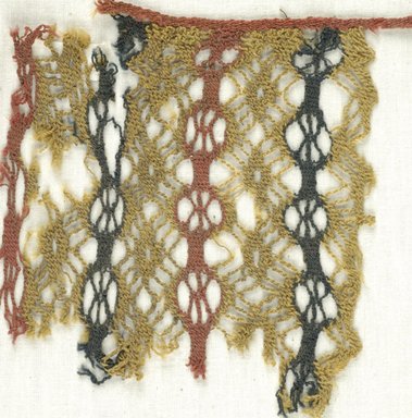 Coptic. <em>Netted Weave Fragment</em>, 6th century C.E. Wool, 6 x 6 in. (15.2 x 15.2 cm). Brooklyn Museum, Gift of the Egypt Exploration Fund, 15.454. Creative Commons-BY (Photo: Brooklyn Museum (in collaboration with Index of Christian Art, Princeton University), CUR.15.454_ICA.jpg)