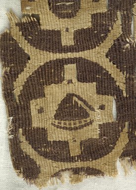 Coptic. <em>Fragment with Botanical and Geometric Decorations</em>, 7th century C.E. Flax, wool, 2 9/16 x 5 1/2 in. (6.5 x 14 cm). Brooklyn Museum, Gift of the Egypt Exploration Fund, 15.457. Creative Commons-BY (Photo: Brooklyn Museum (in collaboration with Index of Christian Art, Princeton University), CUR.15.457_detail01_ICA.jpg)