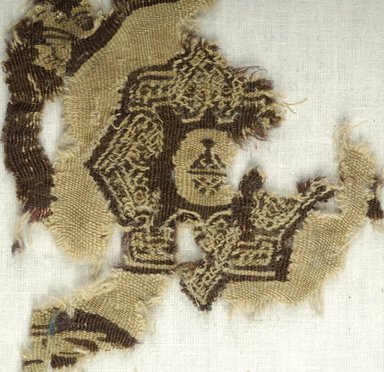 Coptic. <em>Fragment with Animal, Potted Botanical, and Geometric Decorations</em>, 5th-6th century C.E. Linen, wool, 4 x 8 in. (10.2 x 20.3 cm). Brooklyn Museum, Gift of the Egypt Exploration Fund, 15.460. Creative Commons-BY (Photo: Brooklyn Museum (in collaboration with Index of Christian Art, Princeton University), CUR.15.460_detail01_ICA.jpg)