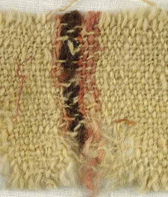 Coptic. <em>Fragment of Tabby Weave</em>, 5th-6th century C.E. Wool, 2 x 8 in. (5.1 x 20.3 cm). Brooklyn Museum, Gift of the Egypt Exploration Fund, 15.475u. Creative Commons-BY (Photo: Brooklyn Museum (in collaboration with Index of Christian Art, Princeton University), CUR.15.475U_detail01_ICA.jpg)