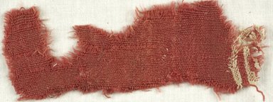 Coptic. <em>Fragment of Tabby Weave</em>, 5th-6th century C.E. Wool, 2 x 7 in. (5.1 x 17.8 cm). Brooklyn Museum, Gift of the Egypt Exploration Fund, 15.475v. Creative Commons-BY (Photo: Brooklyn Museum (in collaboration with Index of Christian Art, Princeton University), CUR.15.475V_ICA.jpg)