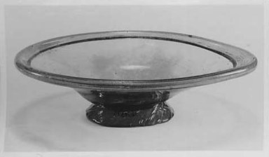 Egypto-Roman. <em>Bowl</em>, 4th century C.E. Glass, 2 1/16 x 5 7/8 x 7 3/8 in. (5.2 x 15 x 18.7 cm). Brooklyn Museum, Gift of Evangeline Wilbour Blashfield, Theodora Wilbour, and Victor Wilbour honoring the wishes of their mother, Charlotte Beebe Wilbour, as a memorial to their father, Charles Edwin Wilbour, 16.108.12. Creative Commons-BY (Photo: Brooklyn Museum, CUR.16.108.12_print_bw.jpg)