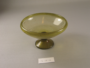 Egypto-Roman. <em>Bowl</em>, 4th century C.E. Glass, 2 7/16 x Diam. 5 3/16 in. (6.2 x 13.1 cm). Brooklyn Museum, Gift of Evangeline Wilbour Blashfield, Theodora Wilbour, and Victor Wilbour honoring the wishes of their mother, Charlotte Beebe Wilbour, as a memorial to their father, Charles Edwin Wilbour, 16.108.14. Creative Commons-BY (Photo: Brooklyn Museum, CUR.16.108.14.jpg)