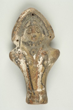 Coptic. <em>Figurine of a Female</em>, 6th–7th century C.E. Terracotta, pigment, 5 11/16 x 3 1/16 x 1 5/16 in. (14.5 x 7.7 x 3.4 cm). Brooklyn Museum, Gift of Evangeline Wilbour Blashfield, Theodora Wilbour, and Victor Wilbour honoring the wishes of their mother, Charlotte Beebe Wilbour, as a memorial to their father, Charles Edwin Wilbour, 16.161. Creative Commons-BY (Photo: Brooklyn Museum (in collaboration with Index of Christian Art, Princeton University), CUR.16.161_view1_ICA.jpg)