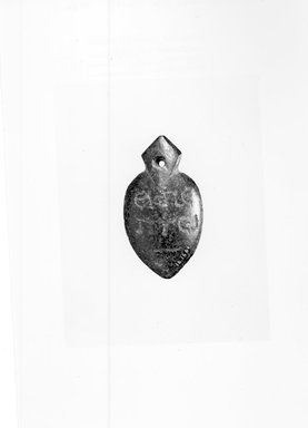 Gnostic. <em>Medical Amulet for Good Digestion</em>, 2nd–4th century C.E. Steatite (?), 13/16 × 1 7/16 in. (2 × 3.6 cm). Brooklyn Museum, Gift of Evangeline Wilbour Blashfield, Theodora Wilbour, and Victor Wilbour honoring the wishes of their mother, Charlotte Beebe Wilbour, as a memorial to their father, Charles Edwin Wilbour, 16.166. Creative Commons-BY (Photo: Brooklyn Museum, CUR.16.166_NegA_print_bw.jpg)