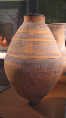  <em>Blue-Painted Storage Jar</em>, ca. 1353–1329 B.C.E. Clay, pigment, 26 9/16 × Diam. 17 1/8 in. (67.4 × 43.5 cm). Brooklyn Museum, Gift of Evangeline Wilbour Blashfield, Theodora Wilbour, and Victor Wilbour honoring the wishes of their mother, Charlotte Beebe Wilbour, as a memorial to their father, Charles Edwin Wilbour, 16.244. Creative Commons-BY (Photo: Brooklyn Museum, CUR.16.244_erg456.jpg)