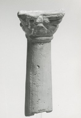  <em>Column</em>, 2nd–3rd century C.E. Terracotta, pigment, 4 1/2 × 1 1/4 in. (11.5 × 3.2 cm). Brooklyn Museum, Gift of Evangeline Wilbour Blashfield, Theodora Wilbour, and Victor Wilbour honoring the wishes of their mother, Charlotte Beebe Wilbour, as a memorial to their father, Charles Edwin Wilbour, 16.267. Creative Commons-BY (Photo: Brooklyn Museum, CUR.16.267_NegA_print_bw.jpg)