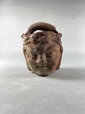  <em>Bucket</em>, 3rd-4th century C.E. Terracotta, pigment, 3 1/2 × 3 × 2 9/16 in. (8.9 × 7.6 × 6.5 cm). Brooklyn Museum, Gift of Evangeline Wilbour Blashfield, Theodora Wilbour, and Victor Wilbour honoring the wishes of their mother, Charlotte Beebe Wilbour, as a memorial to their father, Charles Edwin Wilbour, 16.294. Creative Commons-BY (Photo: Brooklyn Museum, CUR.16.294_view01.jpeg)
