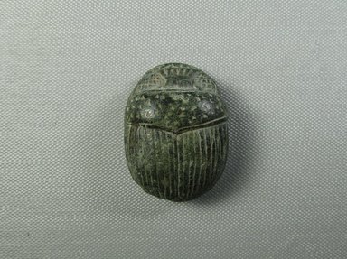  <em>Heart Scarab</em>, 664–332 B.C.E. Stone, 1 x 1 5/8 x 2 3/16 in. (2.6 x 4.2 x 5.6 cm). Brooklyn Museum, Gift of Evangeline Wilbour Blashfield, Theodora Wilbour, and Victor Wilbour honoring the wishes of their mother, Charlotte Beebe Wilbour, as a memorial to their father, Charles Edwin Wilbour, 16.409. Creative Commons-BY (Photo: Brooklyn Museum, CUR.16.409_view1.jpg)