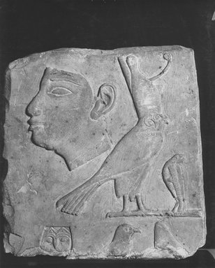  <em>Sculptor's Model</em>, 664-545 B.C.E., or later. Limestone, 6 1/4 × 6 3/16 in. (15.9 × 15.7 cm). Brooklyn Museum, Gift of Evangeline Wilbour Blashfield, Theodora Wilbour, and Victor Wilbour honoring the wishes of their mother, Charlotte Beebe Wilbour, as a memorial to their father, Charles Edwin Wilbour, 16.56. Creative Commons-BY (Photo: Brooklyn Museum, CUR.16.56_NegA_print_bw.jpg)