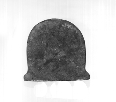  <em>Axe Blade</em>, ca. 1539-1292 B.C.E. Bronze, 4 5/16 × 4 1/16 × 1/4 in. (10.9 × 10.3 × 0.6 cm). Brooklyn Museum, Gift of Evangeline Wilbour Blashfield, Theodora Wilbour, and Victor Wilbour honoring the wishes of their mother, Charlotte Beebe Wilbour, as a memorial to their father Charles Edwin Wilbour, 16.580.210. Creative Commons-BY (Photo: Brooklyn Museum, CUR.16.580.210_print_negA_bw.jpg)