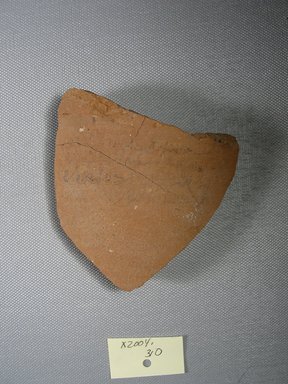 Demotic. <em>Demotic Ostracon</em>. Terracotta, pigment, 3 3/8 x 7/16 x 3 1/2 in. (8.5 x 1.1 x 8.9 cm). Brooklyn Museum, Gift of Evangeline Wilbour Blashfield, Theodora Wilbour, and Victor Wilbour honoring the wishes of their mother, Charlotte Beebe Wilbour, as a memorial to their father, Charles Edwin Wilbour, 16.580.527. Creative Commons-BY (Photo: Brooklyn Museum, CUR.16.580.527_view1.jpg)