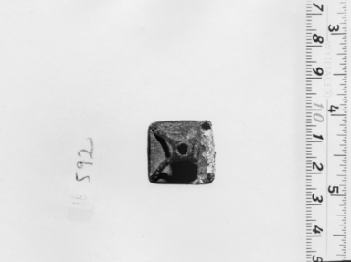  <em>Seal or Stamp</em>. Bronze, 13/16 in. (2 cm). Brooklyn Museum, Gift of Evangeline Wilbour Blashfield, Theodora Wilbour, and Victor Wilbour honoring the wishes of their mother, Charlotte Beebe Wilbour, as a memorial to their father, Charles Edwin Wilbour, 16.592. Creative Commons-BY (Photo: , CUR.16.592_NegA_print_bw.jpg)
