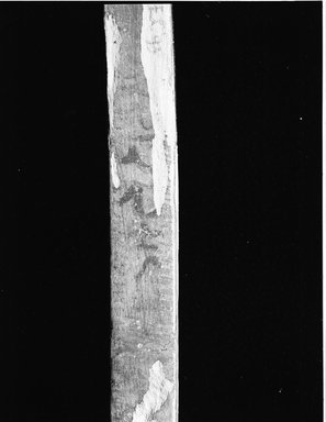  <em>Scribe's Palette</em>, 5th century B.C. or later, probably. Wood, pigment, 13/16 x 5/8 x 10 7/8 in. (2.1 x 1.6 x 27.7 cm). Brooklyn Museum, Gift of Evangeline Wilbour Blashfield, Theodora Wilbour, and Victor Wilbour honoring the wishes of their mother, Charlotte Beebe Wilbour, as a memorial to their father, Charles Edwin Wilbour, 16.611. Creative Commons-BY (Photo: Brooklyn Museum, CUR.16.611_NegC_print_bw.jpg)