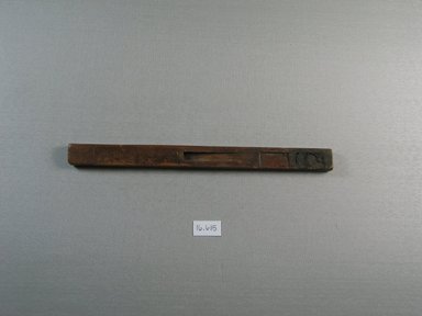 <em>Scribe's Palette</em>, late 5th century B.C.E., probably. Wood, pigment, 3/4 x 3/8 x 9 5/16 in. (1.9 x 0.9 x 23.6 cm). Brooklyn Museum, Gift of Evangeline Wilbour Blashfield, Theodora Wilbour, and Victor Wilbour honoring the wishes of their mother, Charlotte Beebe Wilbour, as a memorial to their father, Charles Edwin Wilbour, 16.615. Creative Commons-BY (Photo: Brooklyn Museum, CUR.16.615_view1.jpg)