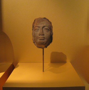  <em>Mask of a Man’s Face</em>, ca. 1352–1332 B.C.E. Terracotta, 4 1/4 x 2 13/16 in. (10.8 x 7.2 cm). Brooklyn Museum, Gift of Evangeline Wilbour Blashfield, Theodora Wilbour, and Victor Wilbour honoring the wishes of their mother, Charlotte Beebe Wilbour, as a memorial to their father, Charles Edwin Wilbour, 16.61. Creative Commons-BY (Photo: Brooklyn Museum, CUR.16.61_erg456.jpg)