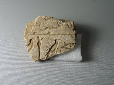  <em>Relief Fragment with Inscription</em>, ca. 1352–1336 B.C.E. Limestone, 3 1/8 x 3 11/16 in. (8 x 9.3 cm). Brooklyn Museum, Gift of Evangeline Wilbour Blashfield, Theodora Wilbour, and Victor Wilbour honoring the wishes of their mother, Charlotte Beebe Wilbour, as a memorial to their father, Charles Edwin Wilbour, 16.688. Creative Commons-BY (Photo: Brooklyn Museum, CUR.16.688_view01.jpg)