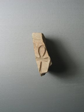  <em>Ankh on a Statue Base</em>, ca. 1352-1336 B.C.E. Quartzite, 3 1/16 x 1 1/8 in. (7.7 x 2.8 cm). Brooklyn Museum, Gift of Evangeline Wilbour Blashfield, Theodora Wilbour, and Victor Wilbour honoring the wishes of their mother, Charlotte Beebe Wilbour, as a memorial to their father, Charles Edwin Wilbour, 16.727. Creative Commons-BY (Photo: Brooklyn Museum, CUR.16.727_view01.jpg)