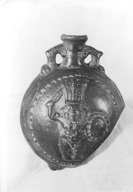  <em>Fragmentary Vase</em>, 30-395 C.E. Clay, 5 3/8 × Diam. 4 1/16 in. (13.7 × 10.3 cm). Brooklyn Museum, Gift of Evangeline Wilbour Blashfield, Theodora Wilbour, and Victor Wilbour honoring the wishes of their mother, Charlotte Beebe Wilbour, as a memorial to their father, Charles Edwin Wilbour, 16.75. Creative Commons-BY (Photo: Brooklyn Museum, CUR.16.75_NegA_print_bw.jpg)