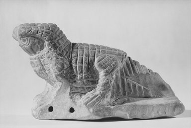  <em>Figure of a Hawk-headed Crocodile</em>, ca. 2nd–3rd century C.E. Limestone, 4 5/8 x 2 1/2 x 8 7/16 in. (11.8 x 6.3 x 21.5 cm). Brooklyn Museum, Gift of Evangeline Wilbour Blashfield, Theodora Wilbour, and Victor Wilbour honoring the wishes of their mother, Charlotte Beebe Wilbour, as a memorial to their father, Charles Edwin Wilbour, 16.86. Creative Commons-BY (Photo: Brooklyn Museum, CUR.16.86_NegA_print_bw.jpg)