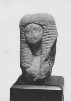  <em>Head and Bust of a Woman</em>, ca. 1292-1190 B.C.E. Clay, 2 5/8 x 1 3/8 x 1 5/16 in. (6.7 x 3.6 x 3.4 cm). Brooklyn Museum, Gift of Evangeline Wilbour Blashfield, Theodora Wilbour, and Victor Wilbour honoring the wishes of their mother, Charlotte Beebe Wilbour, as a memorial to their father, Charles Edwin Wilbour, 16.88. Creative Commons-BY (Photo: , CUR.16.88_NegF_print_bw.jpg)