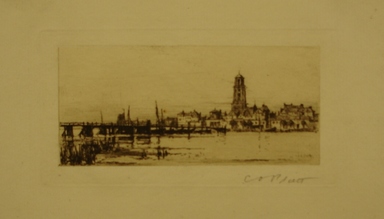 Charles Adams Platt (American, 1861–1933). <em>Deventer</em>, 1885. Etching on white laid paper, Sheet: 4 15/16 x 8 in. (12.5 x 20.3 cm). Brooklyn Museum, Gift of Frank L. Babbott, 19.117 (Photo: Brooklyn Museum, CUR.19.117.jpg)