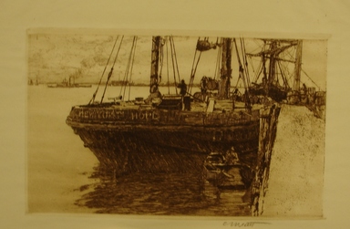 Charles Adams Platt (American, 1861–1933). <em>The Schooner</em>, 19th century. Etching on wove paper, Sheet: 10 5/16 x 13 1/2 in. (26.2 x 34.3 cm). Brooklyn Museum, Gift of Frank L. Babbott, 19.120 (Photo: Brooklyn Museum, CUR.19.120.jpg)