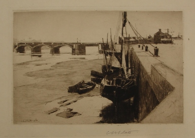 Charles Adams Platt (American, 1861–1933). <em>Inner Port, Trouville</em>, 1888. Etching, Sheet: 10 13/16 x 13 3/4 in. (27.5 x 34.9 cm). Brooklyn Museum, Gift of Frank L. Babbott, 19.181.1 (Photo: Brooklyn Museum, CUR.19.181.1.jpg)