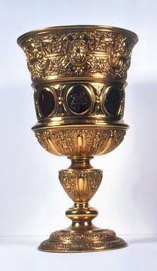 SS. <em>Chalice, Cellini Pattern</em>, 1869-1870. Silver, Height: 11 in. Brooklyn Museum, Bequest of Marie Bernice Bitzer, 1989.104.25. Creative Commons-BY (Photo: Brooklyn Museum, CUR.1989.104.25.jpg)