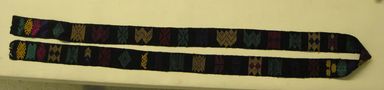  <em>Belt</em>, 20th century. Cotton, floss, 2 1/2 × 97 1/2 in. (6.4 × 247.7 cm). Brooklyn Museum, Gift in memory of Arthur W. Clement, 1989.168.24. Creative Commons-BY (Photo: , CUR.1989.168.24_view01.jpg)