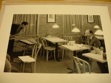 Ken Graves (American, born 1942). <em>Cafe, Hoboken, New Jersey</em>, 1984. Gelatin silver photograph, image: 7 1/2 x 11 in. (19.1 x 27.9 cm). Brooklyn Museum, Frank Sherman Benson Fund, 1990.127.1. © artist or artist's estate (Photo: Brooklyn Museum, CUR.1990.127.1.jpg)