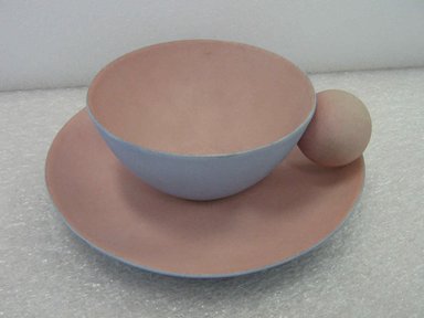 Dorothy C. Thorpe (American, 1901-1989). <em>Cup and Saucer</em>, ca. 1940. Bisque porcelain, 2 1/4 x 6 x 4 3/4in. (5.7 x 15.2 x 12.1cm). Brooklyn Museum, Gift of Daniel Morris and Denis Gallion, 1990.150a-b. Creative Commons-BY (Photo: Brooklyn Museum, CUR.1990.150a-b.jpg)