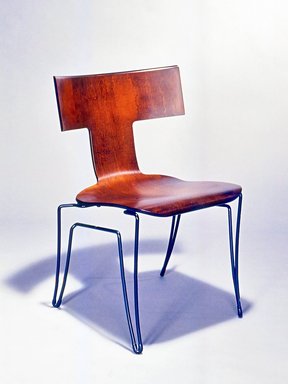 Donghia Furniture. <em>"Anziano" Side Chair</em>, 1989-1990. Bent plywood, steel, rubber, 31 3/4 x 19 7/8 x 20 7/8 in. (80.6 x 50.5 x 53 cm). Brooklyn Museum, Gift of Donghia, 1990.190. Creative Commons-BY (Photo: Brooklyn Museum, CUR.1990.190.jpg)