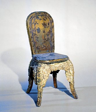  <em>Side Chair</em>, ca. 1880. Wood, silver leaf, polychrome, 34 1/4 x 18 1/2 x 17 1/2 in.  (87 x 47 x 44.5 cm). Brooklyn Museum, Gift of Mr. and Mrs. Bruce M. Newman, 1990.230.10. Creative Commons-BY (Photo: Brooklyn Museum, CUR.1990.230.10.jpg)