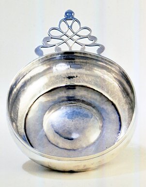 Unknown (American). <em>Porringer</em>, ca. 1760. Silver, 1 13/16 x 7 7/8 x 5 3/8 in. (4.6 x 20 x 13.7 cm). Brooklyn Museum, Gift of Wunsch Americana Foundation, Inc., 1990.36. Creative Commons-BY (Photo: Brooklyn Museum, CUR.1990.36.jpg)