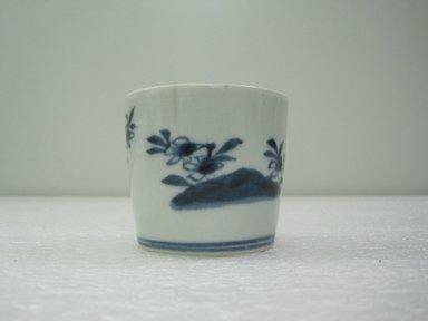  <em>Soba Cup, One from a Set of Five</em>, 19th century. Porcelain with underglaze blue decoration; Arita ware, height: 2 3/8 in. Brooklyn Museum, Gift of the Estate of Charles A. Brandon, 1991.74.26. Creative Commons-BY (Photo: Brooklyn Museum, CUR.1991.74.26_side_view1.jpg)
