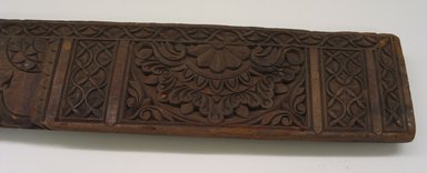  <em>Carved and Decorated Architectural Component</em>, 18th century. Wood, 63 1/2 x 6 1/8 in. (161.0 x 15.6 cm). Brooklyn Museum, Gift of Ralph Minasian, 1991.78.1. Creative Commons-BY (Photo: Brooklyn Museum, CUR.1991.78.1_detail.jpg)