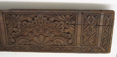  <em>Carved and Decorated Architectural Component</em>, 18th century. Wood, 63 5/8 x 6 3/8 in. (161.7 x 16.2 cm). Brooklyn Museum, Gift of Ralph Minasian, 1991.78.2. Creative Commons-BY (Photo: Brooklyn Museum, CUR.1991.78.2_detail.jpg)